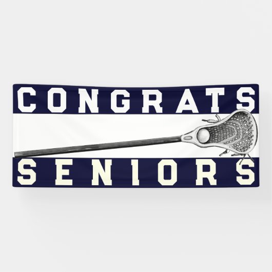 Lacrosse Senior Night Navy Blue Banner (Horizontaal)