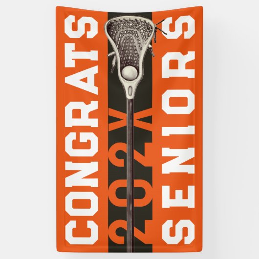 Lacrosse Senior Night Oranje Banner (Verticaal)