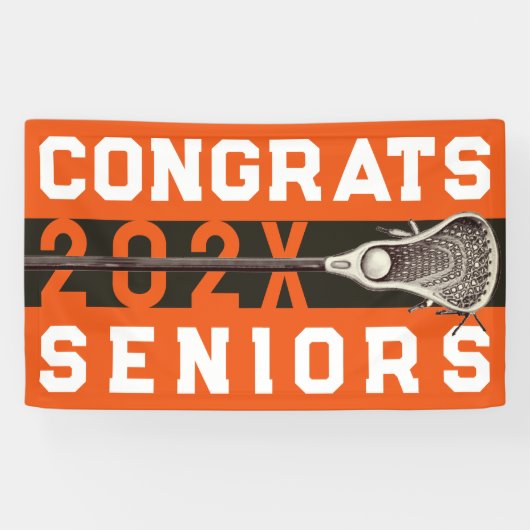 Lacrosse Senior Night Oranje Banner (Horizontaal)
