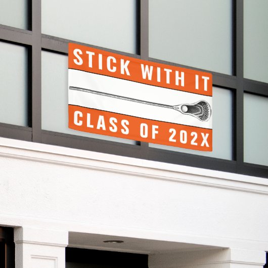 Lacrosse Senior Night Oranje Spandoek (Buitenkant Gebouw)