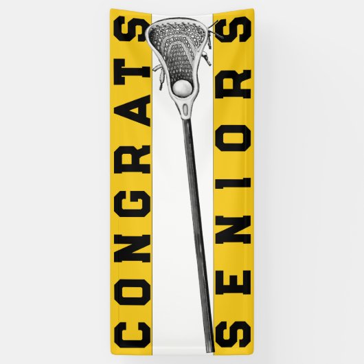 Lacrosse Senior Night Yellow Banner (Verticaal)