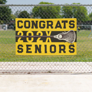 Lacrosse Senior Night Yellow Gold Banner