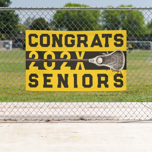 Lacrosse Senior Night Yellow Gold Banner (Insitu)