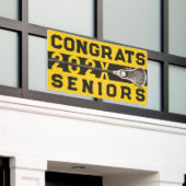 Lacrosse Senior Night Yellow Gold Banner (Buitenkant Gebouw)
