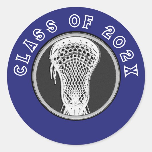 Lacrosse Seniors Blue Classic Round Sticker (Voorkant)