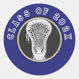 Lacrosse Seniors Blue Classic Round Sticker