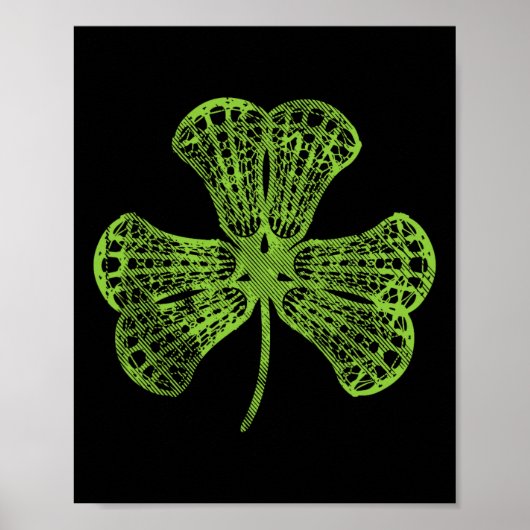 Lacrosse Shamrock Clover St Patricks Day Speler Co Poster (Voorkant)