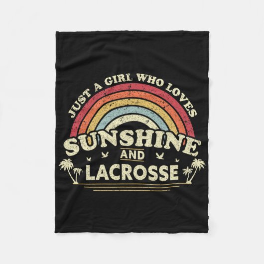 Lacrosse Shirt. Een meisje dat houdt van zon en ve Fleece Deken (Voorkant)