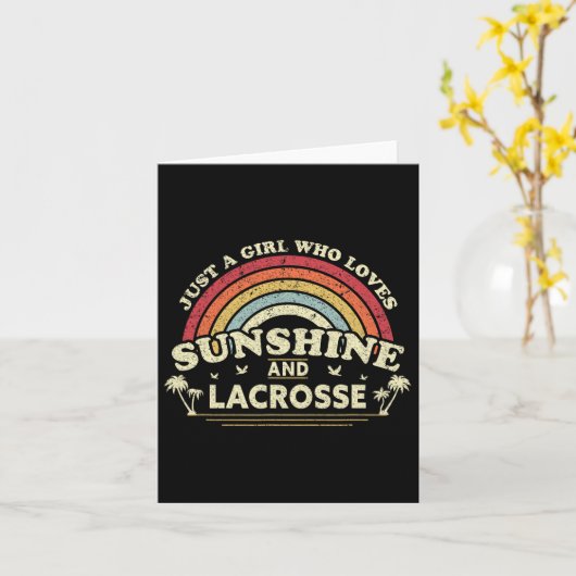 Lacrosse Shirt. Een meisje dat houdt van zon en ve Kaart (Gele Bloem)