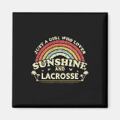 Lacrosse Shirt. Een meisje dat houdt van zon en ve Magneet (Voorkant)
