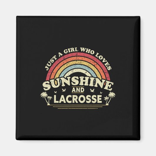 Lacrosse Shirt. Een meisje dat houdt van zon en ve Magneet (Voorkant)