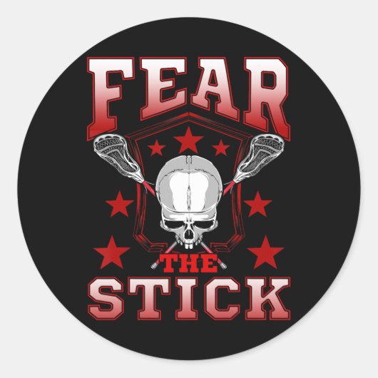 Lacrosse Shirten Lacross T Shirt Lax Shirt Fearles Ronde Sticker (Voorkant)