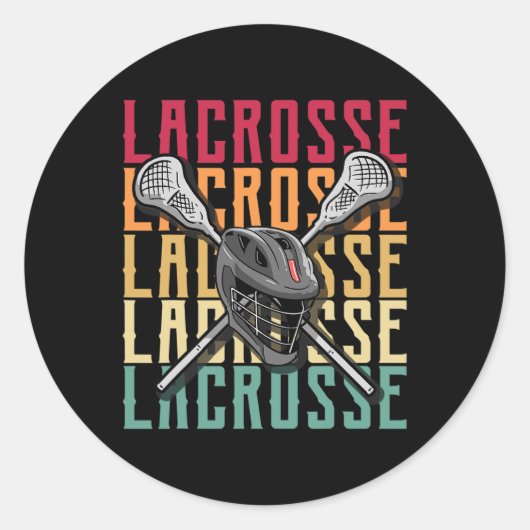 Lacrosse Shirten Mannen Lacrosse Player Lax Stick Ronde Sticker (Voorkant)