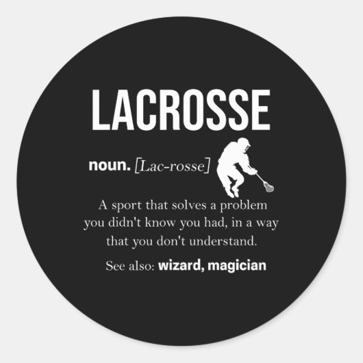 Lacrosse Shirten Mannen Lacrosse Speler Lax Stick  Ronde Sticker (Voorkant)