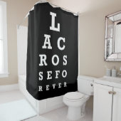 Lacrosse Shower Curtain - Funny LAX Eye Chart Douchegordijn (In situ)