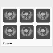 Lacrosse Skull - Grijs Vierkante Sticker (Vel)