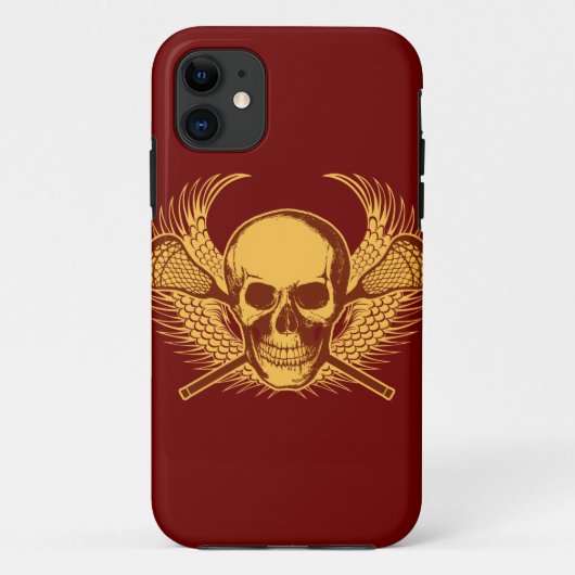 Lacrosse Skull iphone 5 hoesje - Rood (Achterkant)