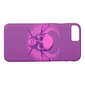 Lacrosse Skull iPhone 7 hoesje - Paars en roze (Achterkant (Horizontaal))