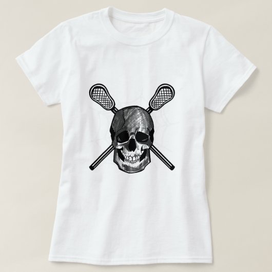 Lacrosse Skull Lazy Halloween Costume Skeletkern T-shirt (Design voorkant)