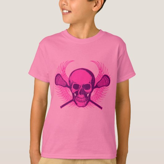 Lacrosse Skull - Paars T-shirt (Voorkant)