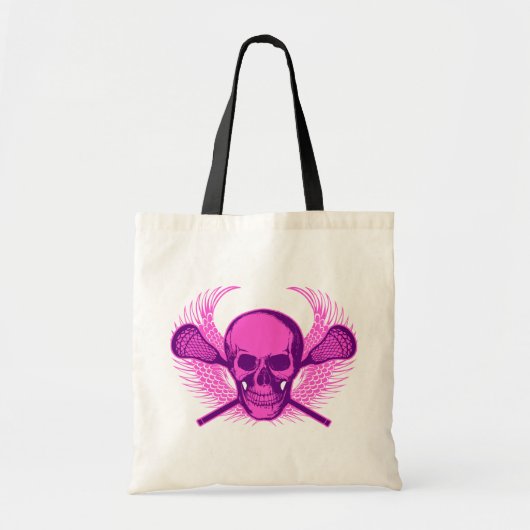 Lacrosse Skull - Paars Tote Bag (Voorkant)