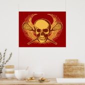Lacrosse Skull poster (Keuken)