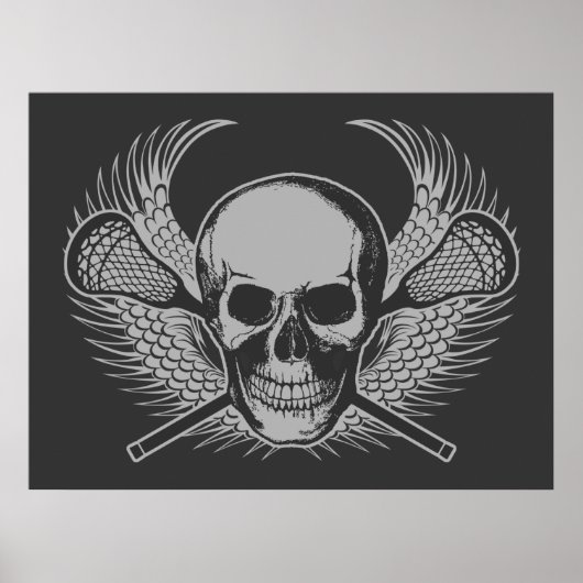 Lacrosse Skull poster (Voorkant)
