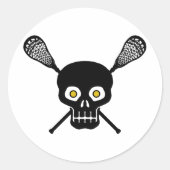 Lacrosse Skull Ronde Sticker (Voorkant)