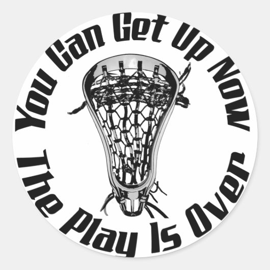 Lacrosse speelt over ronde sticker (Voorkant)