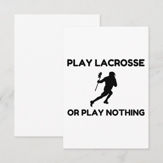 LACROSSE SPELEN OF NIETS BEDANKKAART (Voorkant / Achterkant)