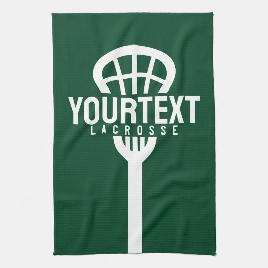 Lacrosse Speler Aangepaste Tekst Team Mesh Sportst Theedoek (Verticaal)