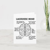 Lacrosse Speler Brein Grappig Lacrosse Joke Jongen Kaart (Voorkant)