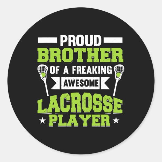 Lacrosse speler coach broer ronde sticker (Voorkant)