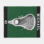 Lacrosse Speler Fleece Deken (Voorkant (Horizontaal))