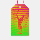 Lacrosse Speler Foto Kunst Kleurrijke Sport Plezie Cadeaulabel (Voorkant)