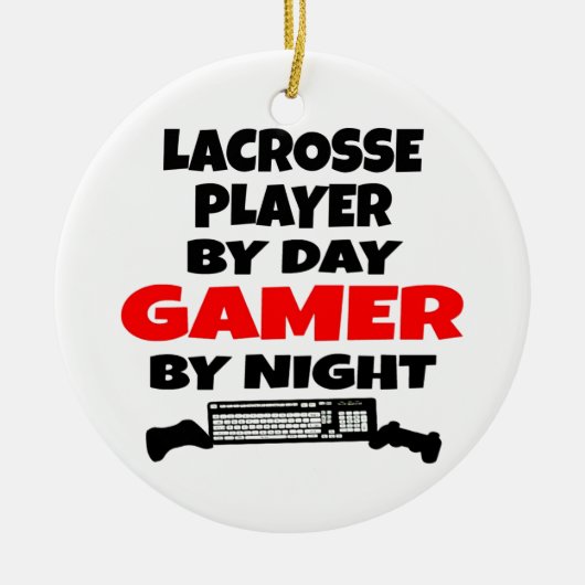 Lacrosse Speler Gamer Keramisch Ornament (Voorkant)