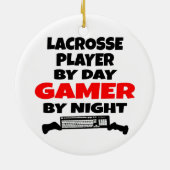 Lacrosse Speler Gamer Keramisch Ornament (Achterkant)