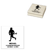 Lacrosse speler gepersonaliseerd rubberstempel (Gestempeld)