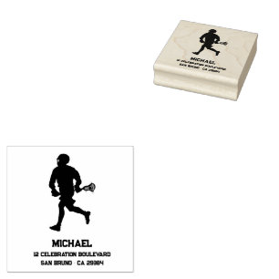 Lacrosse speler gepersonaliseerd rubberstempel