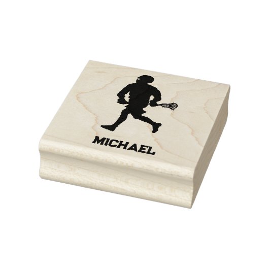 Lacrosse speler gepersonaliseerd rubberstempel (Stempel)