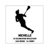 Lacrosse speler gepersonaliseerd rubberstempel (Afrduk)