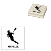 Lacrosse speler gepersonaliseerd rubberstempel (Gestempeld)