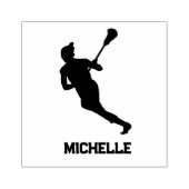 Lacrosse speler gepersonaliseerd rubberstempel (Afrduk)