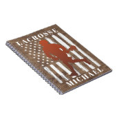 Lacrosse speler gepersonaliseerde naam notitieboek (Rechterzijde)