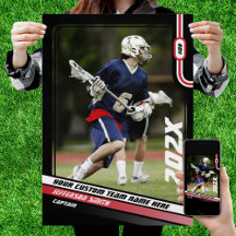 Lacrosse Speler Geschenk op Maat in Rood