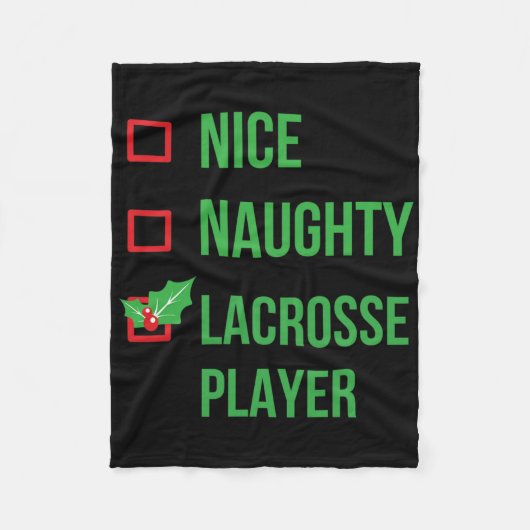 Lacrosse Speler Grappig Pyjama Kerstcadeau Fleece Deken (Voorkant)