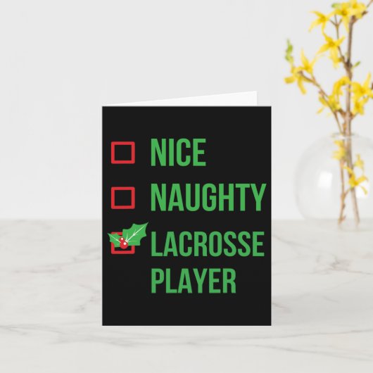 Lacrosse Speler Grappig Pyjama Kerstcadeau  Kaart (Gele Bloem)
