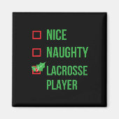 Lacrosse Speler Grappig Pyjama Kerstcadeau Magneet (Voorkant)
