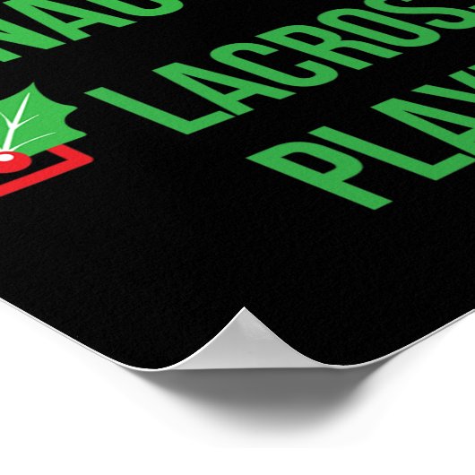 Lacrosse Speler Grappig Pyjama Kerstcadeau Poster (Hoek)