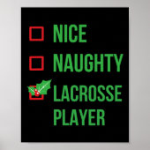 Lacrosse Speler Grappig Pyjama Kerstcadeau Poster (Voorkant)